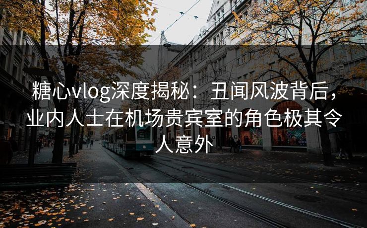 糖心vlog深度揭秘:丑闻风波背后,业内人士在机场贵宾室的角色极其令人意外
