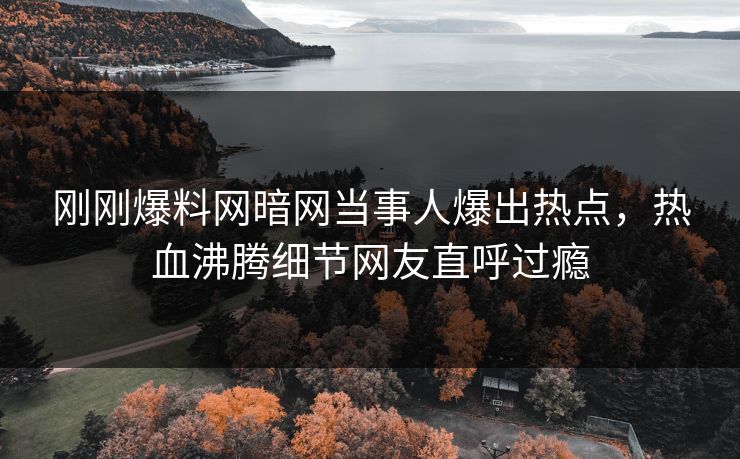 刚刚爆料网暗网当事人爆出热点，热血沸腾细节网友直呼过瘾