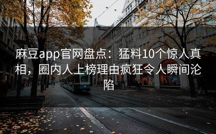 麻豆app官网盘点：猛料10个惊人真相，圈内人上榜理由疯狂令人瞬间沦陷